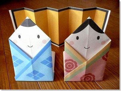 簡単・かわいい　折り紙ひな人形（A)