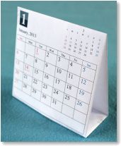 2013年卓上カレンダー【シンプル・折りたたみ式・六曜と祝日入り】