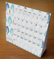 卓上カレンダー折りたたみ式・かわいい北欧風デザイン