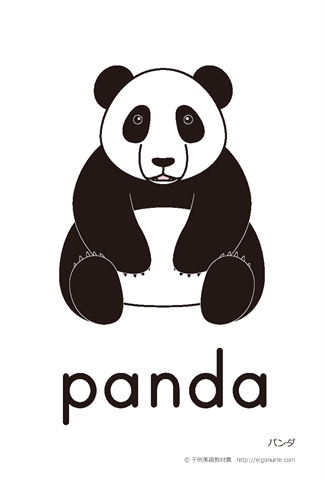 英語絵カード panda/パンダ
