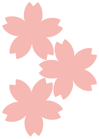 桜の型紙-花　濃ピンク