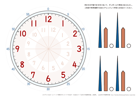 時計の学習用　文字盤と針（２）