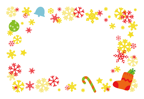クリスマスカード【ブーツと雪の結晶】　白