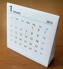 2015（2016）年シンプルな卓上カレンダー【折りたたみ式】無料ダウンロード・印刷