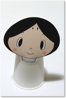 作り方【２】　紙コップで作る かわいい 雛人形　簡単ペーパークラフト素材