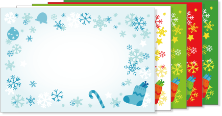 クリスマスカード　【ブーツと雪の結晶】
