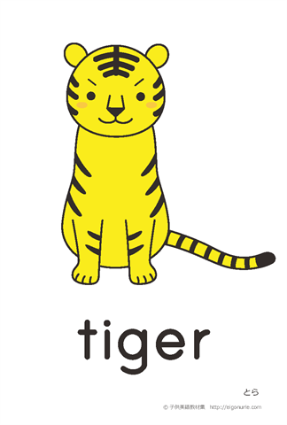 英語絵カード tiger/とら
