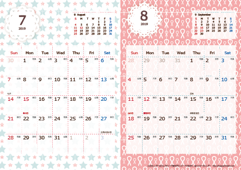 【2019年 ７月～８月】 Chicピンク　Ａ４-２ヶ月
