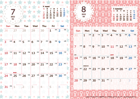 【2022年 ７月～８月】 Chicピンク　Ａ４-２ヶ月
