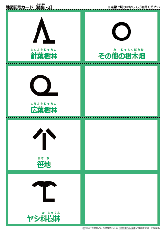 地図記号 学習カード【植生-2】