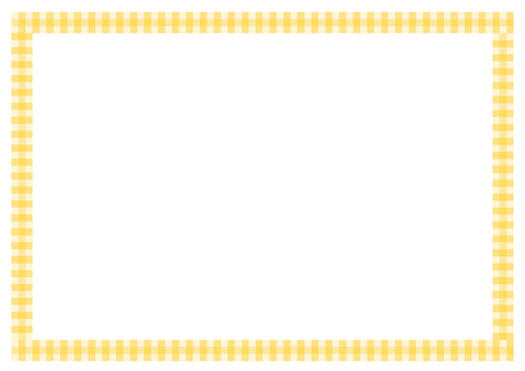 メッセージカード　シンプルなチェックの枠　黄色　A4/1