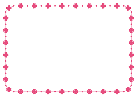 メッセージカード　小さなクローバー枠　ピンク　A4/1
