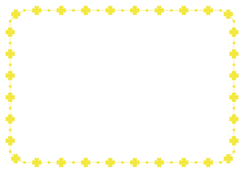 メッセージカード　小さなクローバー枠　黄色　A4/1