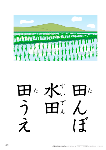 漢字フラッシュカード［小１］両面印刷用・ふりがな有り-82