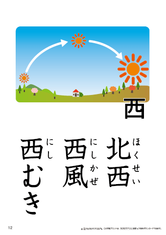 漢字フラッシュカード［小２］両面印刷用・ふりがな有り-12