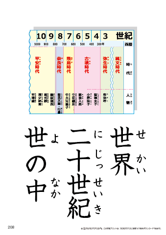 漢字フラッシュカード［小３］両面印刷用・ふりがな有り-208