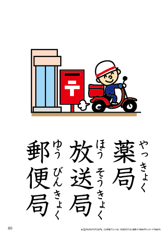 漢字フラッシュカード［小３］両面印刷用・ふりがな有り-80