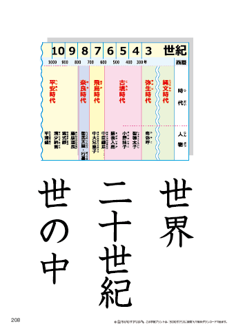 漢字フラッシュカード［小３］両面印刷用・ふりがな無し-208