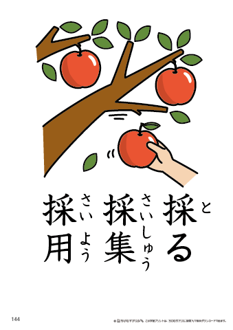 漢字フラッシュカード［小５］両面印刷用・ふりがな有り-144