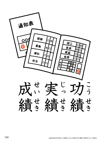 漢字フラッシュカード［小５］両面印刷用・ふりがな有り-238