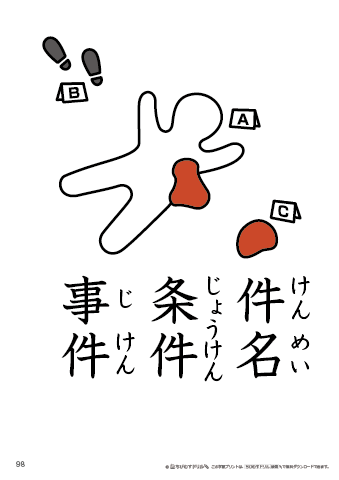 漢字フラッシュカード［小５］両面印刷用・ふりがな有り-98