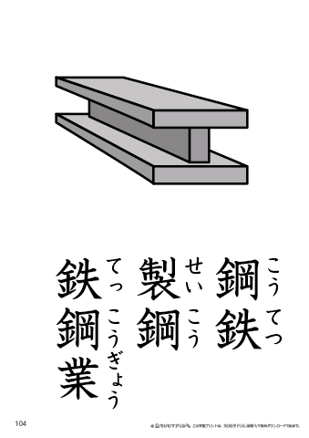 漢字フラッシュカード［小６］両面印刷用・ふりがな有り-104