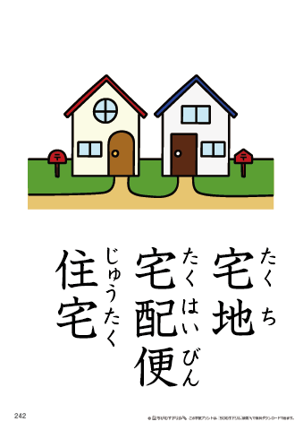 漢字フラッシュカード［小６］両面印刷用・ふりがな有り-242