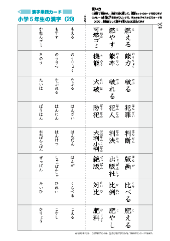 漢字単語カード［小学５年生］-20