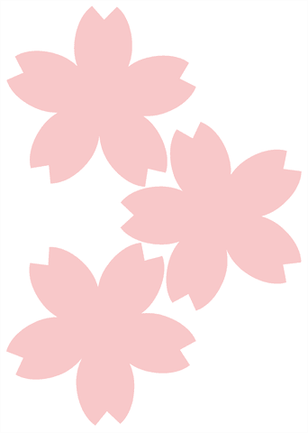 桜の型紙-花　ピンク