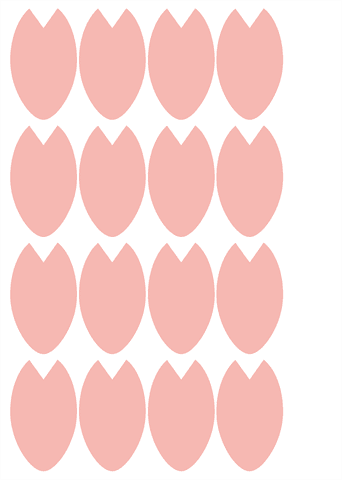 桜の型紙-花びら　濃ピンク