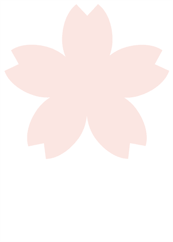 桜の型紙-花・大　薄ピンク