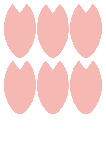 桜の型紙-花びら・大　濃ピンク