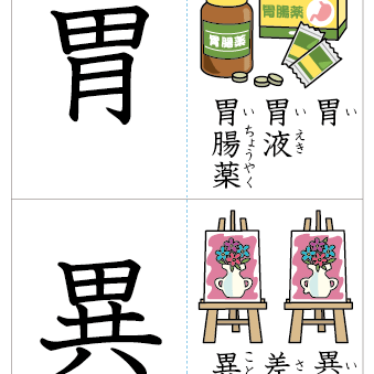 【小６】漢字絵カード（フラッシュカード）191字・96枚